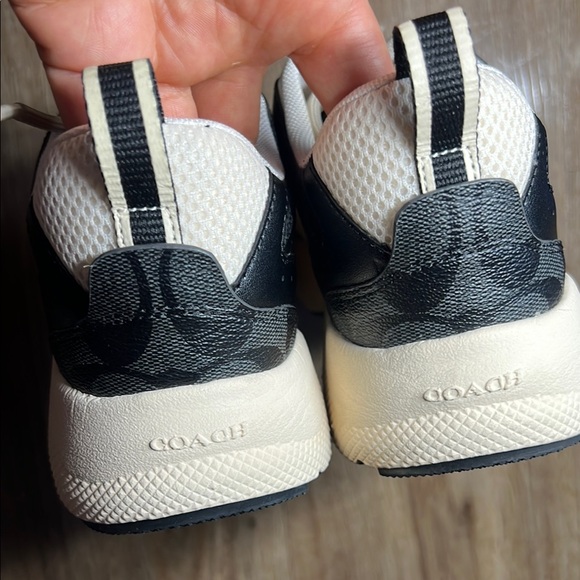 Coach Beige and Black Logo Sneakers size 7.5B - Picture 9 of 12